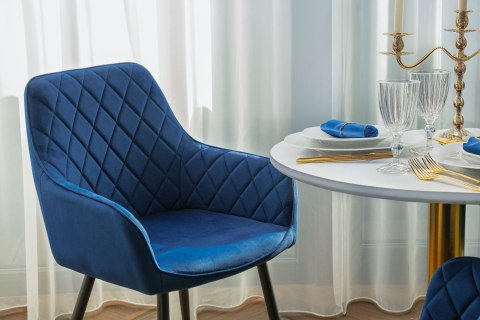Krzesło welurowe HAVANA VELVET granatowe Krzesło welurowe HAVANA VELVET granatowe