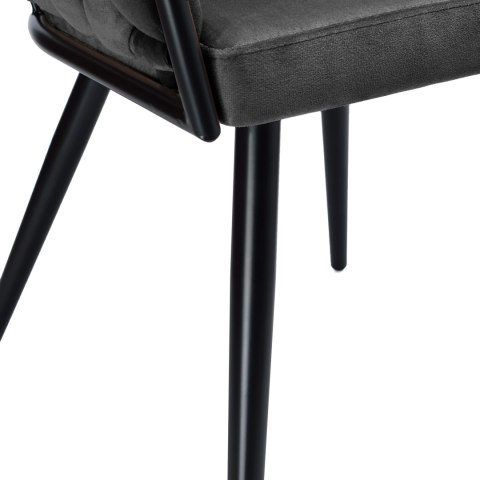 Krzesło welurowe plecione ASTON VELVET grafitowe Krzesło welurowe plecione ASTON VELVET grafitowe