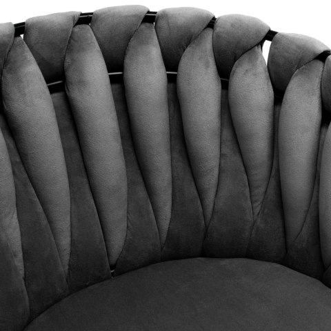 Krzesło welurowe plecione ASTON VELVET grafitowe Krzesło welurowe plecione ASTON VELVET grafitowe