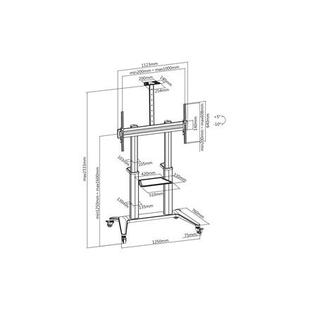 Digitus | Pozostałe | 70-120" | Maksymalna waga (ładowność) 140 kg | Czarny