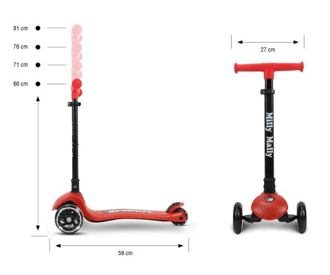 Milly Mally Milly Mally Scooter Sparky Red