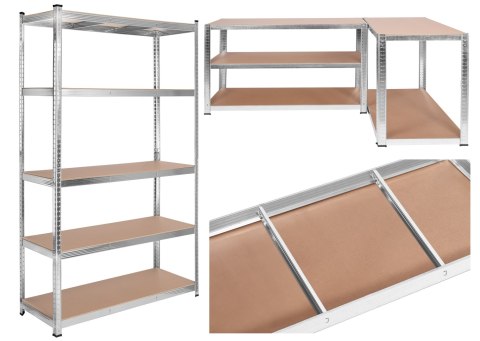 Regał stalowy magazynowy 200kg 5 poziomów 205x120x45 cm ocynkowany Regał stalowy magazynowy 200kg 5 poziomów 205x120x45 cm ocynkowany