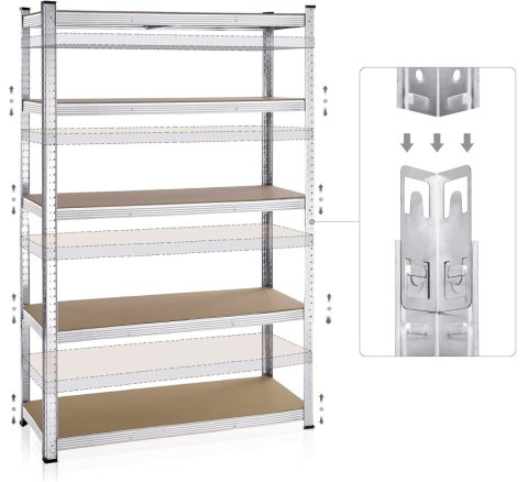 Regał stalowy magazynowy 200kg 5 poziomów 205x120x45 cm ocynkowany Regał stalowy magazynowy 200kg 5 poziomów 205x120x45 cm ocynkowany