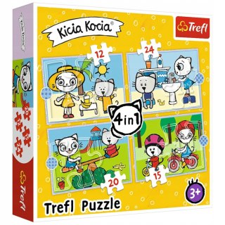 Trefl Puzzle Kicia Kocia 4w1 Dzień Kici Koci Trefl 34372