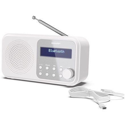 Przenośne radio cyfrowe Sharp DR-P420(WH) Tokyo, FM/DAB/DAB+, Bluetooth 5.0, zasilanie USB lub bateryjne, śnieżnobiały | Sharp | Przenośne radio cyfrowe Sharp DR-P420(WH) Tokyo, FM/DAB/DAB+, Bluetooth 5.0, zasilanie USB lub bateryjne, śnieżnobiały | Sharp |