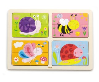Viga Viga 50189 Puzzle na podkładce 4w1 - owady