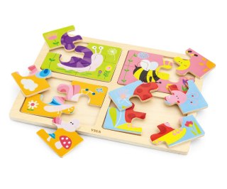 Viga Viga 50189 Puzzle na podkładce 4w1 - owady