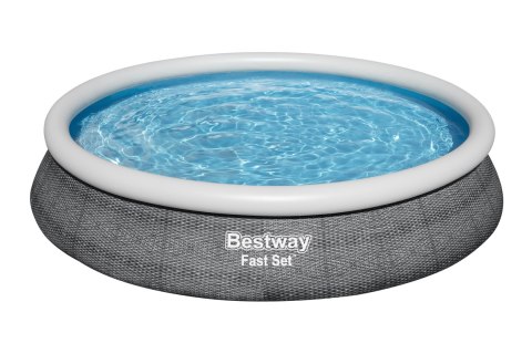 Bestway Bestway 57313 Basen rozporowy Fast Set z pompą filtracyjną Szary 4.57m x 84cm Bestway Bestway 57313 Basen rozporowy Fast Set z pompą filtracyjną Szary 4.57m x 84cm