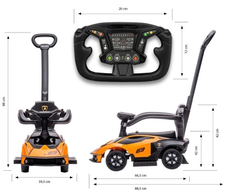 Milly Mally Pojazd z rączką LAMBORGHINI ESSENZA SC V12 Orange Milly Mally Pojazd z rączką LAMBORGHINI ESSENZA SC V12 Orange