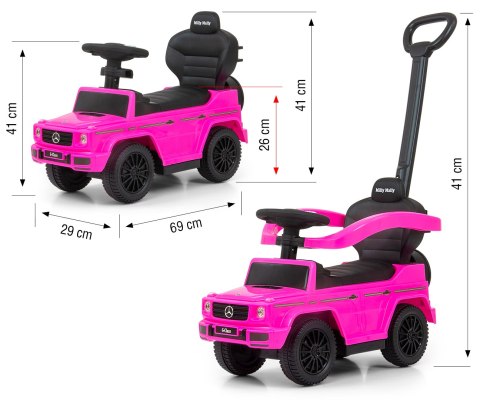 Milly Mally Pojazd z rączką MERCEDES G350d Pink Milly Mally Pojazd z rączką MERCEDES G350d Pink
