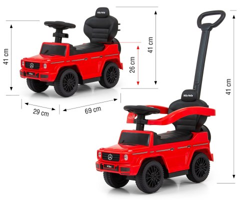 Milly Mally Pojazd z rączką MERCEDES G350d Red Milly Mally Pojazd z rączką MERCEDES G350d Red