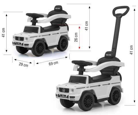 Milly Mally Pojazd z rączką MERCEDES G350d White Milly Mally Pojazd z rączką MERCEDES G350d White