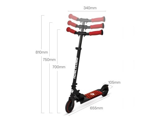 Qplay Qplay Hulajnoga Honeycomb Red