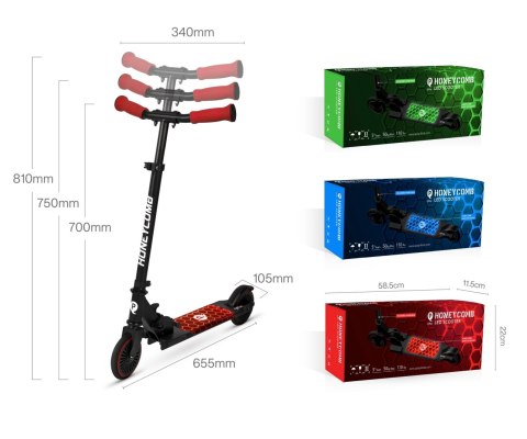 Qplay Qplay Hulajnoga Honeycomb Red