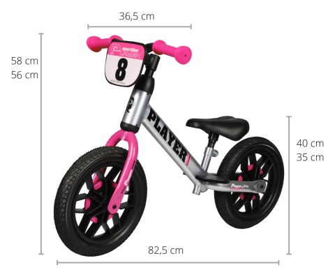 Qplay Qplay Rowerek Biegowy Player Pink