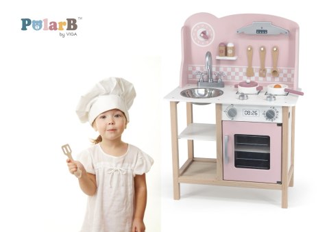 Viga Viga 44046 PolarB Kuchnia z akcesoriami silver-pink Viga Viga 44046 PolarB Kuchnia z akcesoriami silver-pink