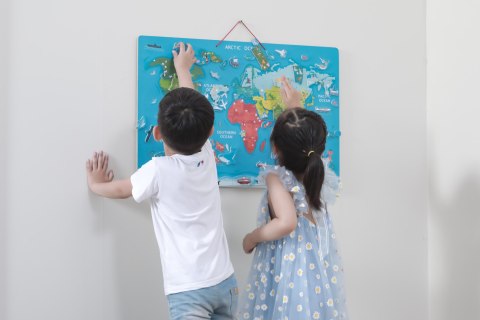 Viga Viga 44508 2w1 Tablica edukacyjna z magnetyczną mapą świata