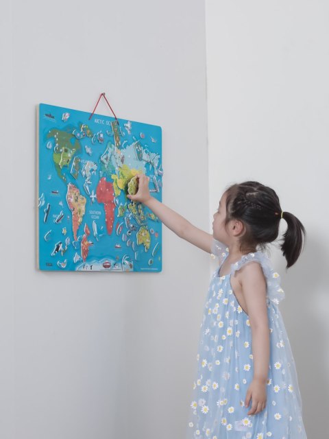 Viga Viga 44508 2w1 Tablica edukacyjna z magnetyczną mapą świata
