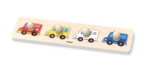 Viga Viga 44535 Pierwsze puzzle z uchwytami - auta Viga Viga 44535 Pierwsze puzzle z uchwytami - auta