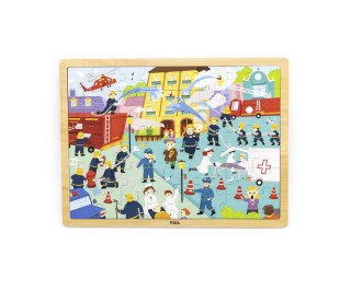 Viga Viga 44581 Puzzle na podkładce 48 elementów - poznajemy pracę strażaka