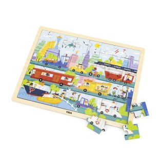 Viga Viga 44582 Puzzle na podkładce 48 elementów - poznajemy transport w mieście