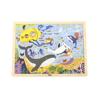 Viga Viga 44583 Puzzle na podkłądce 48 elementów - poznajemy morze i jego mieszkańców