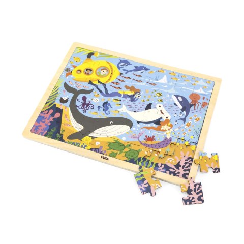 Viga Viga 44583 Puzzle na podkłądce 48 elementów - poznajemy morze i jego mieszkańców