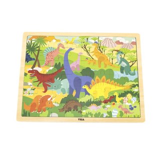 Viga Viga 44584 Puzzle na podkładce 48 elementów - poznajemy dinozaury