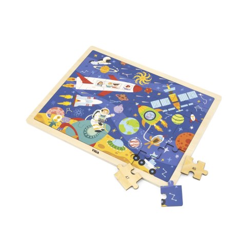 Viga Viga 44586 Puzzle na podkładce 48 elementów - poznajemy kosmos Viga Viga 44586 Puzzle na podkładce 48 elementów - poznajemy kosmos