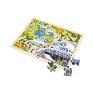 Viga Viga 44587 Puzzle na podkładce 48 elementów - poznajemy zoo