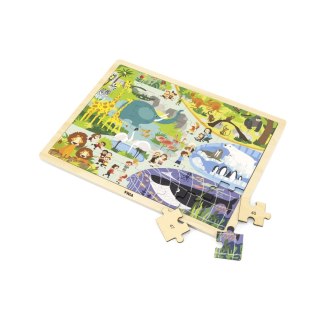 Viga Viga 44587 Puzzle na podkładce 48 elementów - poznajemy zoo