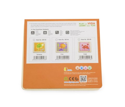 Viga Viga 50143 Puzzle na podkładce - żółwiki Viga Viga 50143 Puzzle na podkładce - żółwiki