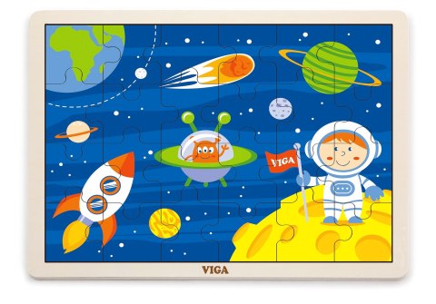 Viga Viga 51461 Puzzle na podkładce 24 elementy - kosmiczna przygoda Viga Viga 51461 Puzzle na podkładce 24 elementy - kosmiczna przygoda