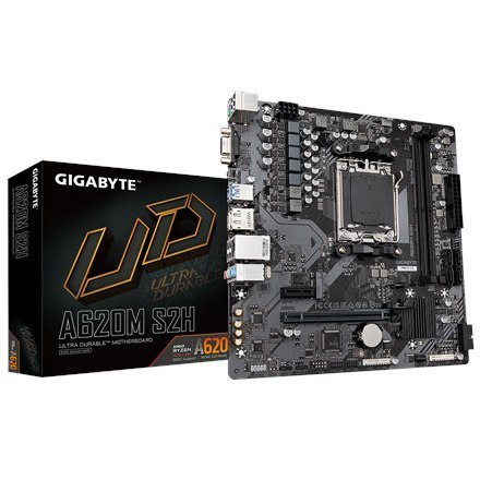 Gigabyte | A620M S2H 1.0 M/B | Rodzina procesorów AMD | Gniazdo procesora AM5 | DDR5 DIMM | Gniazda pamięci 2 | Obsługiwane inte Gigabyte | A620M S2H 1.0 M/B | Rodzina procesorów AMD | Gniazdo procesora AM5 | DDR5 DIMM | Gniazda pamięci 2 | Obsługiwane inte