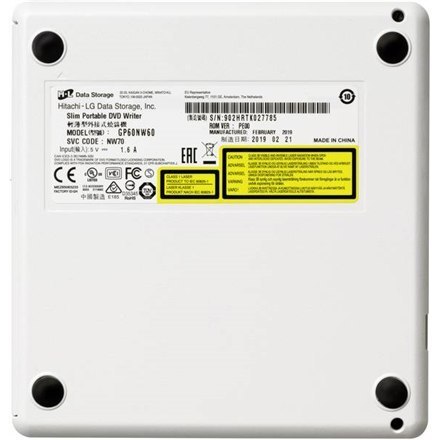H.L Data Storage | GP60NW60 | DVD±R/RW | Biały | USB 2.0 H.L Data Storage | GP60NW60 | DVD±R/RW | Biały | USB 2.0