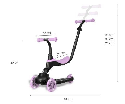 Qplay Qplay Hulajnoga Sema Evo 3w1 Violet