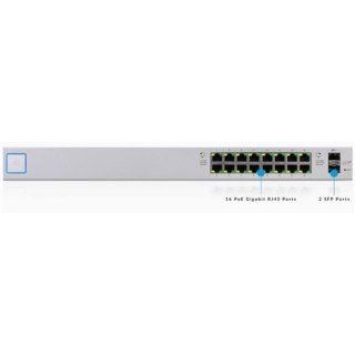 Ubiquiti UniFi Switch USW-16-POE - switch - 16 portów - zarządzany - do montażu w szafie rack