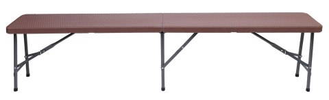 Zestaw cateringowy Rattan brąz stół 180 cm+ 2 ławki Zestaw cateringowy Rattan brąz stół 180 cm+ 2 ławki
