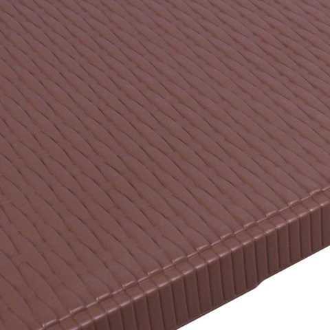 Zestaw cateringowy Rattan brąz stół 180 cm+ 2 ławki Zestaw cateringowy Rattan brąz stół 180 cm+ 2 ławki
