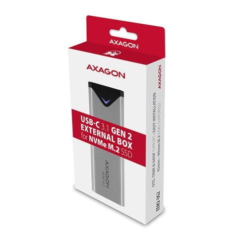 AXAGON External SuperSpeed+ USB-C metal box for M.2 NVMe SSD disks having sizes of up 42 to 80 mm AXAGON External SuperSpeed+ USB-C metal box for M.2 NVMe SSD disks having sizes of up 42 to 80 mm