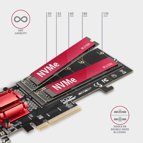 AXAGON PCIe 2x NVMe M.2 Controller | PCEM2-ND AXAGON PCIe 2x NVMe M.2 Controller | PCEM2-ND