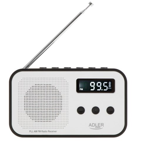 Adler | Digital radio PLL AM/FM | AD 1907 | Alarm function | White/Black Adler | Digital radio PLL AM/FM | AD 1907 | Alarm function | White/Black