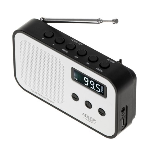 Adler | Digital radio PLL AM/FM | AD 1907 | Alarm function | White/Black Adler | Digital radio PLL AM/FM | AD 1907 | Alarm function | White/Black