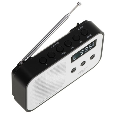 Adler | Digital radio PLL AM/FM | AD 1907 | Alarm function | White/Black Adler | Digital radio PLL AM/FM | AD 1907 | Alarm function | White/Black
