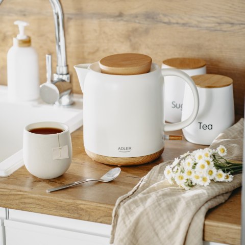 Adler Electric Kettle | AD 1304 | Electric | 1200 W | 1 L | Ceramic | 360° rotational base | White Adler Electric Kettle | AD 1304 | Electric | 1200 W | 1 L | Ceramic | 360° rotational base | White