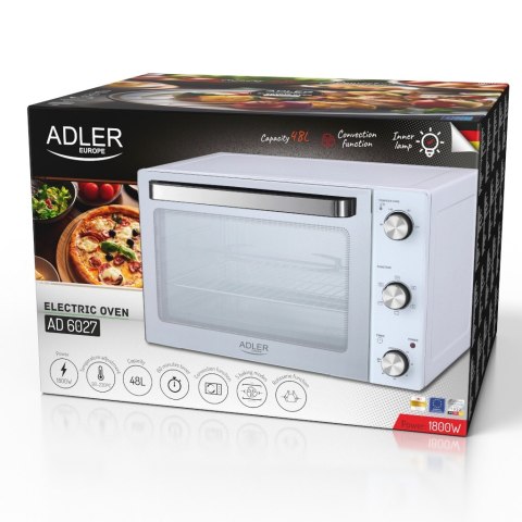 Adler Electric oven | AD 6027 | 48 L | 1800 W | White Adler Electric oven | AD 6027 | 48 L | 1800 W | White