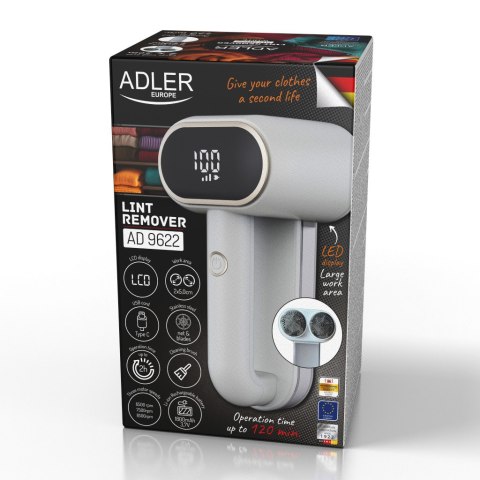 Adler | Lint remover | AD 9622 | White | Rechargeable battery | 10 W Adler | Lint remover | AD 9622 | White | Rechargeable battery | 10 W