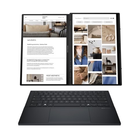 Asus Zenbook Duo UX8406CA-PZ068X | Basalt Gray | 14 " | OLED | Touchscreen | 3K | 2880 x 1800 pixels | Glossy | Intel Core Ultra Asus Zenbook Duo UX8406CA-PZ068X | Basalt Gray | 14 " | OLED | Touchscreen | 3K | 2880 x 1800 pixels | Glossy | Intel Core Ultra