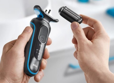 Braun | Shaver | 51-B1000s | Operating time (max) 50 min | Wet & Dry | Black/Blue Braun | Shaver | 51-B1000s | Operating time (max) 50 min | Wet & Dry | Black/Blue