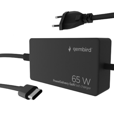 Cablexpert 65 W PowerDelivery GaN USB Type-C Fast Charger | NPA-AC-PDQC65-01 Cablexpert 65 W PowerDelivery GaN USB Type-C Fast Charger | NPA-AC-PDQC65-01